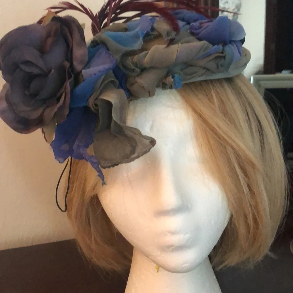 Vintage… Elegant Floral & Feather Hat